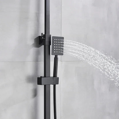 DecorBites™ Black Thermostatic Rain Shower Faucet Set for Wall Mounted Bathrooms