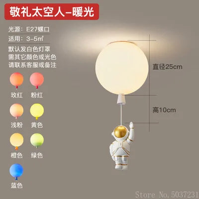 DecorBites™ Kids Space Balloon LED Ceiling Lamp - Creative Nordic Cartoon Decor