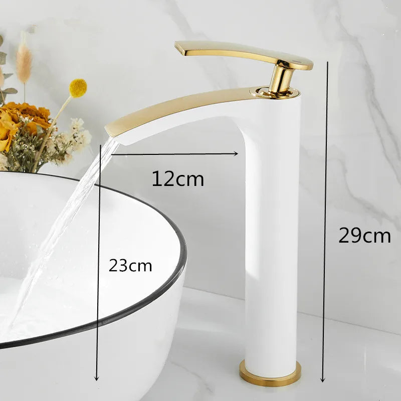 DecorBites™ Brass Bathroom Basin Faucet Cold Hot Water Mixer Sink Tap Deck Mounted