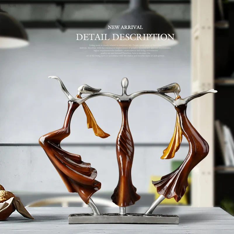 DecorBites™ Dancing Couple Sculpture Statue Love Decoration Abstract Lovers Figurines Ornament