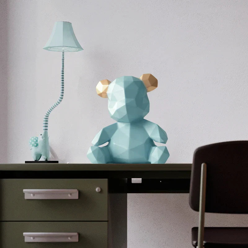 ديكوربايتس™ تمثال دب مصنوع من الراتنج، زينة للمنزل والمكتب والحديقة، هدية