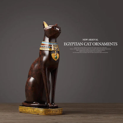 DecorBites™ Egyptian Cat Resin Craft Home Decor Deity Figurine for Table Ornaments
