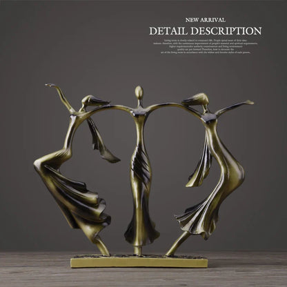 DecorBites™ Dancing Couple Sculpture Statue Love Decoration Abstract Lovers Figurines Ornament