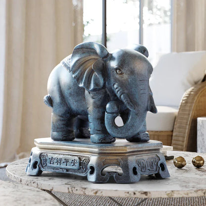 DecorBites™ Elephant Couple Resin Statue for Living Room Office Tabletop Ornament