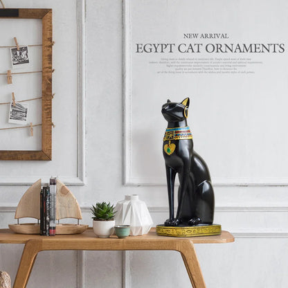 DecorBites™ Egyptian Cat Resin Craft Home Decor Deity Figurine for Table Ornaments