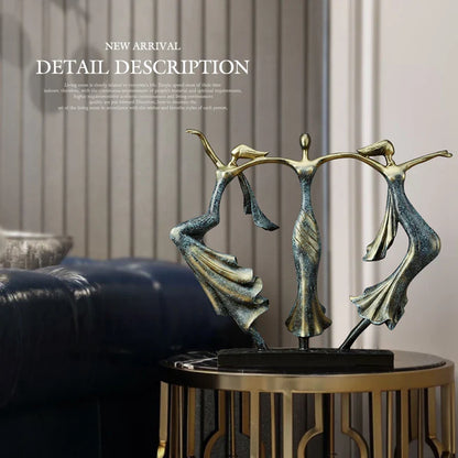 DecorBites™ Dancing Couple Sculpture Statue Love Decoration Abstract Lovers Figurines Ornament