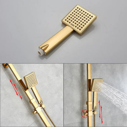 DecorBites™ Golden Shower Faucet Set with 8" Rainfall Shower, Wall Mounted Hand Shower
