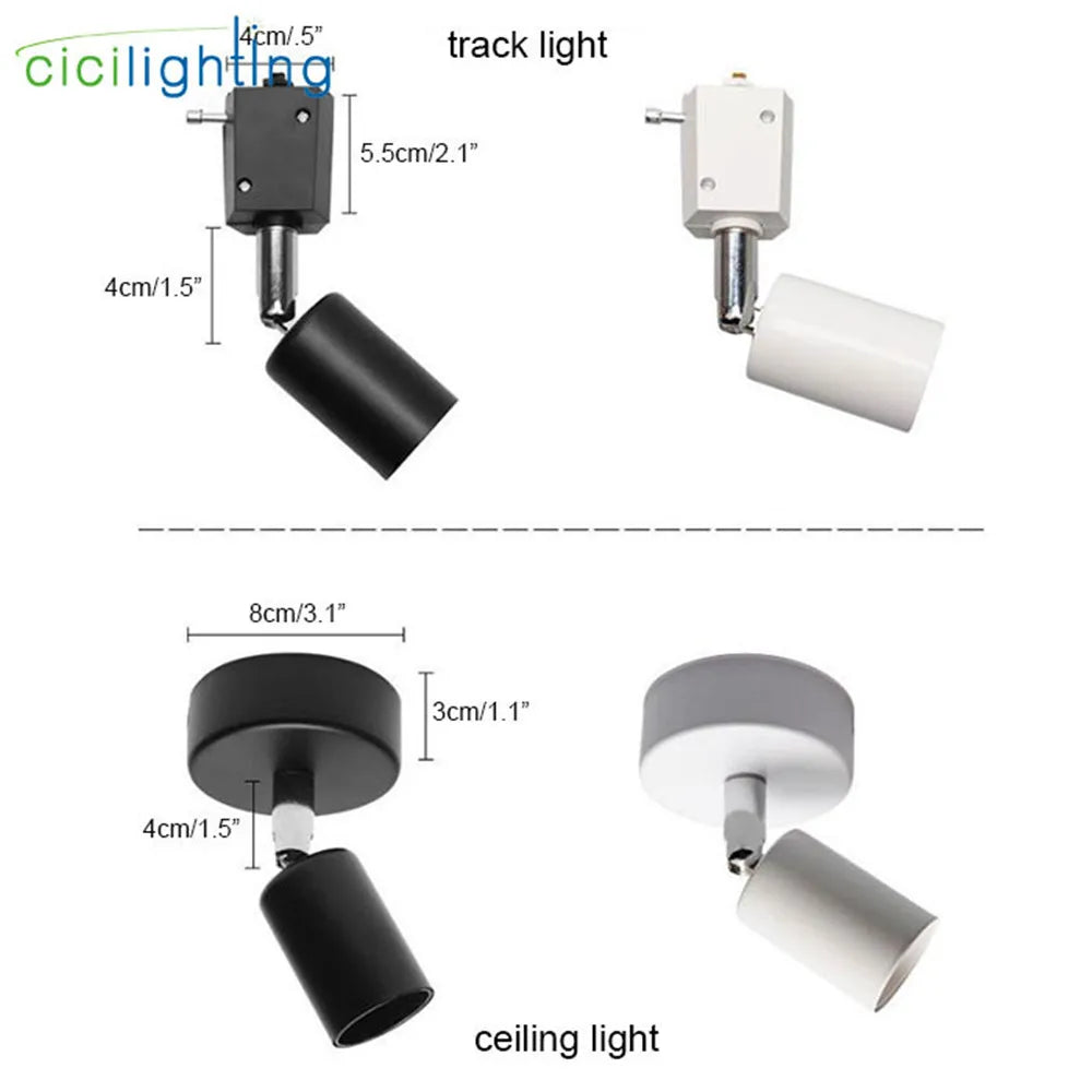 DecorBites™ Industrial Ceiling Light LED Rail Lighting White/Black Surface or Rail Mounted