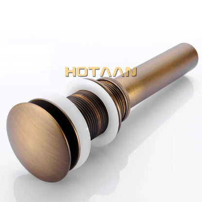 DecorBites™ Brass Pop Up Sink Drain - Antique Brass Gold Black Bathroom Basin Waste