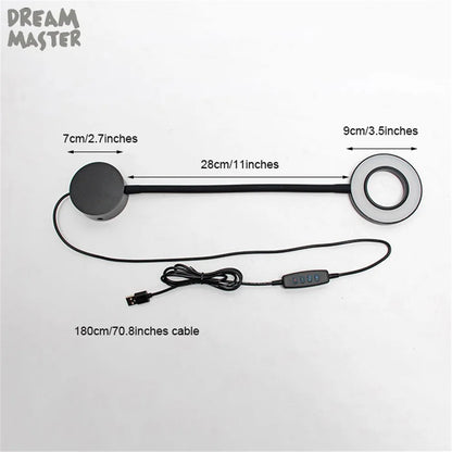 DecorBites™ Dimmable LED Wall Lamp for Bedside Reading, USB Powered, Gooseneck Bedroom Light
