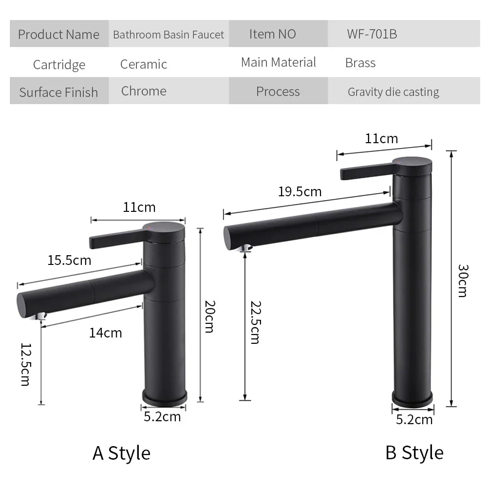 DecorBites™ Brass Bathroom Faucet Vessel Sink Mixer Swivel Spout Deck Mounted White Tap