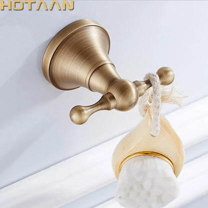 DecorBites™ Antique Bronze Brass Wall Hooks & Racks for Clothes, Towels, Coats & Robes