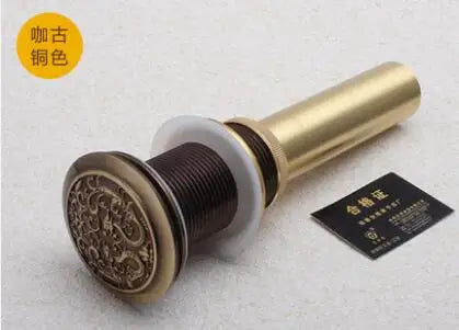 DecorBites™ Brass Bathroom Sink Push-down Pop Up Drain - High Quality Lavatory Faucet Accessories