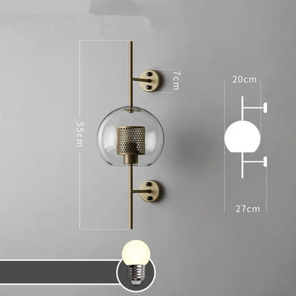 Apliques de pared industriales de cristal DecorBites™ para salón, dormitorio y comedor