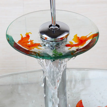 DecorBites™ Goldfish Glass Waterfall Faucet for Bathroom Sink - Chrome Brass Mixer Tap