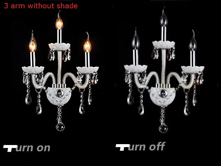 DecorBites™ Crystal Wall Lamp with Double Head LED Bulbs and Fabric Lampshade