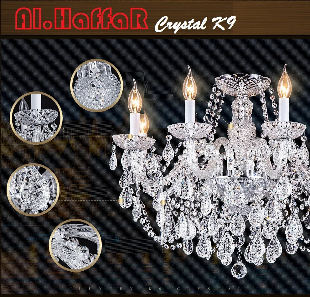 DecorBites™ Crystal Chandeliers: Modern Luxury Lighting for Home Decor - AC110V/220V