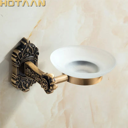 حامل صابون حمام من نحاس عتيق من DecorBites™ - ملحق حمام من الألومنيوم مثبت على الحائط