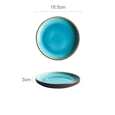 DecorBites™ Ice Cracking Glaze Ceramic Tableware Set - Blue Color