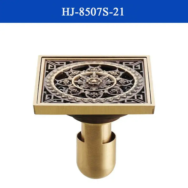 غطاء تصريف دش من النحاس العتيق من DecorBites™، مصفاة حمام منحوتة بتصميم فني أوروبي