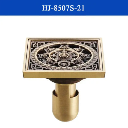 غطاء تصريف دش من النحاس العتيق من DecorBites™، مصفاة حمام منحوتة بتصميم فني أوروبي