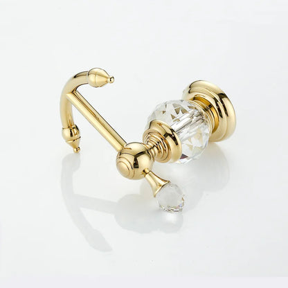 DecorBites™ Crystal Brass Gold Robe Hook | European Style Towel Rack & Clothes Hook