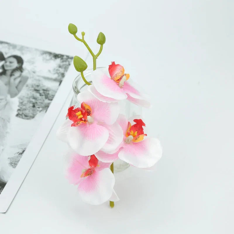 DecorBites™ Artificial Butterfly Orchid Bouquet Silk Flowers for Home Wedding Decoration Bouquet