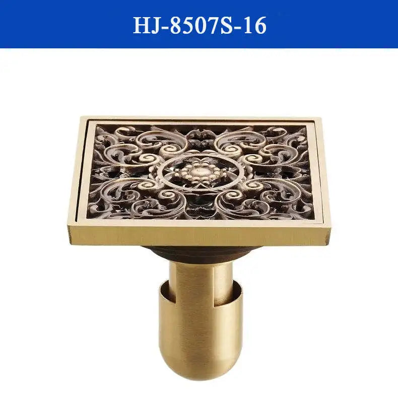 غطاء تصريف دش من النحاس العتيق من DecorBites™، مصفاة حمام منحوتة بتصميم فني أوروبي