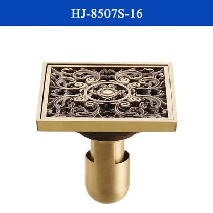 غطاء تصريف دش من النحاس العتيق من DecorBites™، مصفاة حمام منحوتة بتصميم فني أوروبي