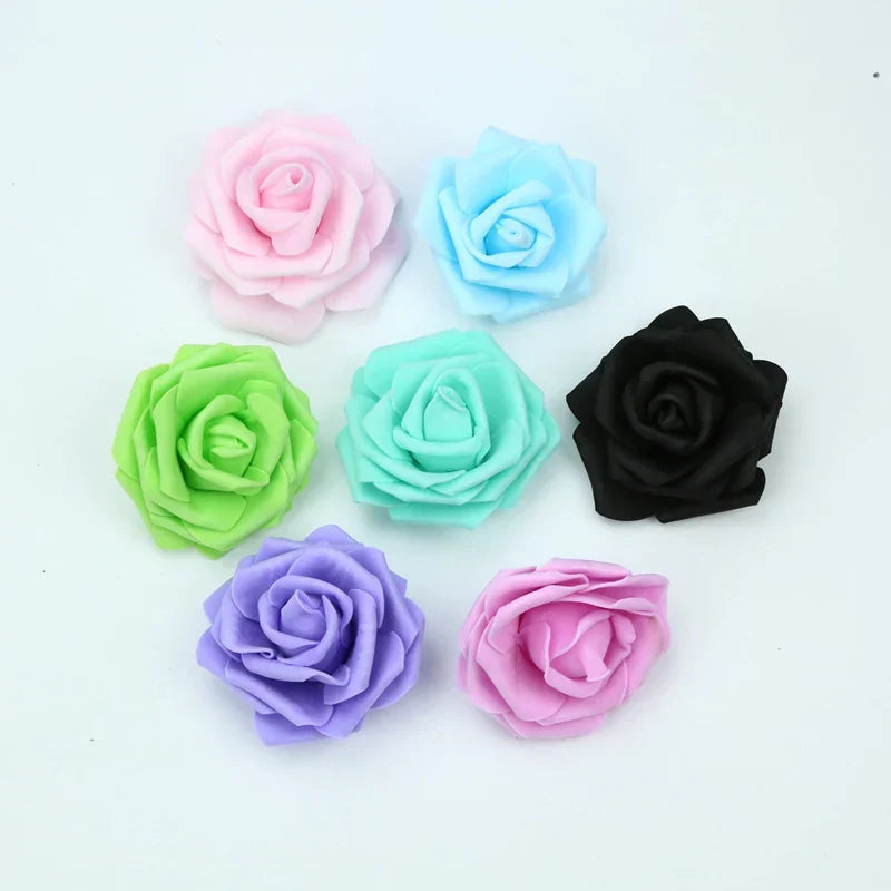 DecorBites™ Foam Roses Flower Wall Home Wedding Decoration Bridal Brooch Handmade Artificial Flowers