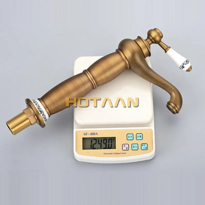 صنبور حوض ديكوربايتس™ من النحاس البرونزي العتيق - صنبور خلاط فاخر على الطراز الأوروبي