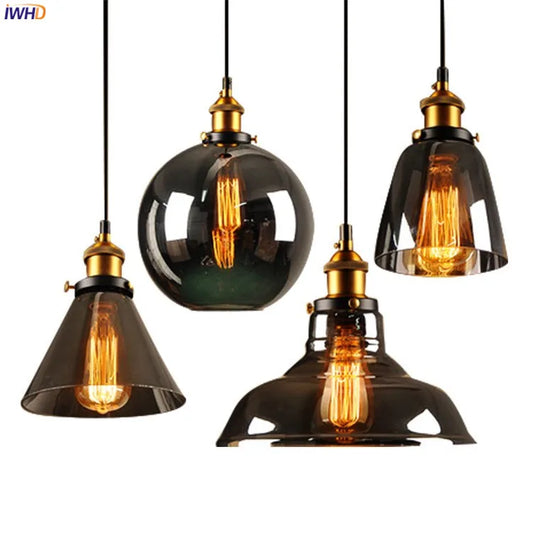 DecorBites™ Glass Pendant Lights for Dinning Living Room, Vintage Industrial Hanging Lamp
