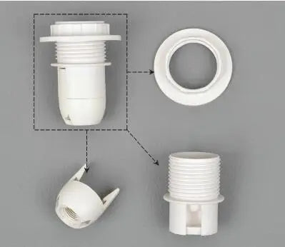 DecorBites™ E27 Lamp Bulb Holder Fitting, Black/White, 110v-220v Lighting Accessory