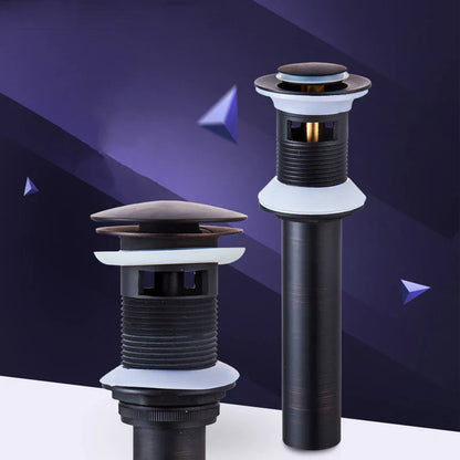 DecorBites™ Brass Black Pop Up Drain Stopper with Overflow for Vessel Sink