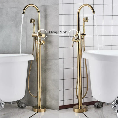 Grifo para lavabo y bañera DecorBites™ dorado con teleducha