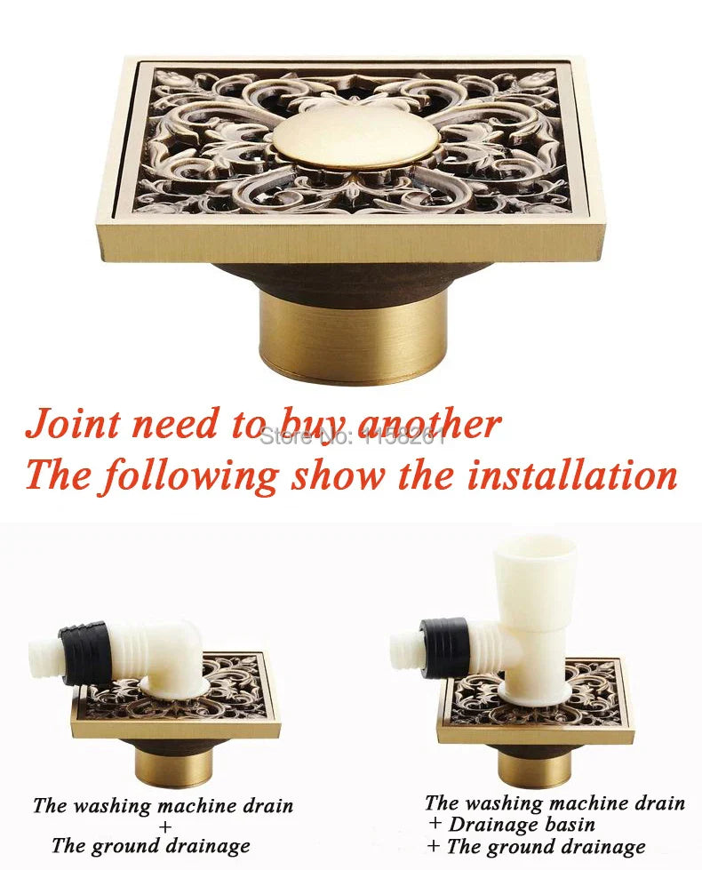 غطاء تصريف دش من النحاس العتيق من DecorBites™، مصفاة حمام منحوتة بتصميم فني أوروبي