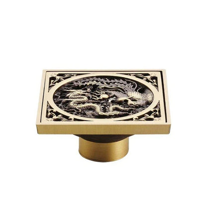 ديكوربايتس™ - غطاء مصفاة نفايات مربعة الشكل بقطر 10 سم ومصرف أرضي من النحاس العتيق