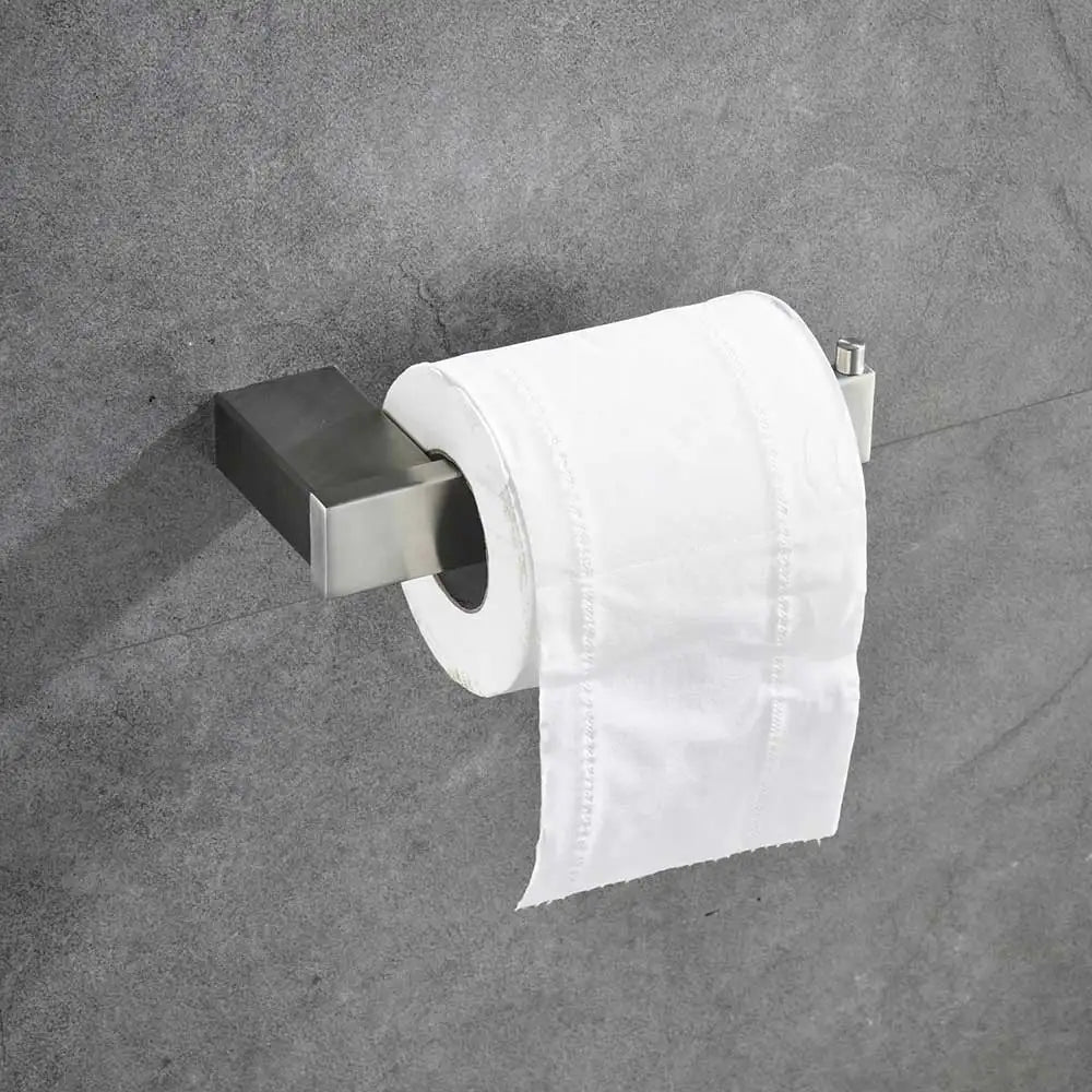 DecorBites™ Brushed Nickel Stainless Steel Bathroom Hardware Set - 4-Piece Accessory Kit