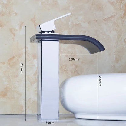 DecorBites™ LED Waterfall Basin Mixer Faucet Chrome Finish Single Handle Sink Tap