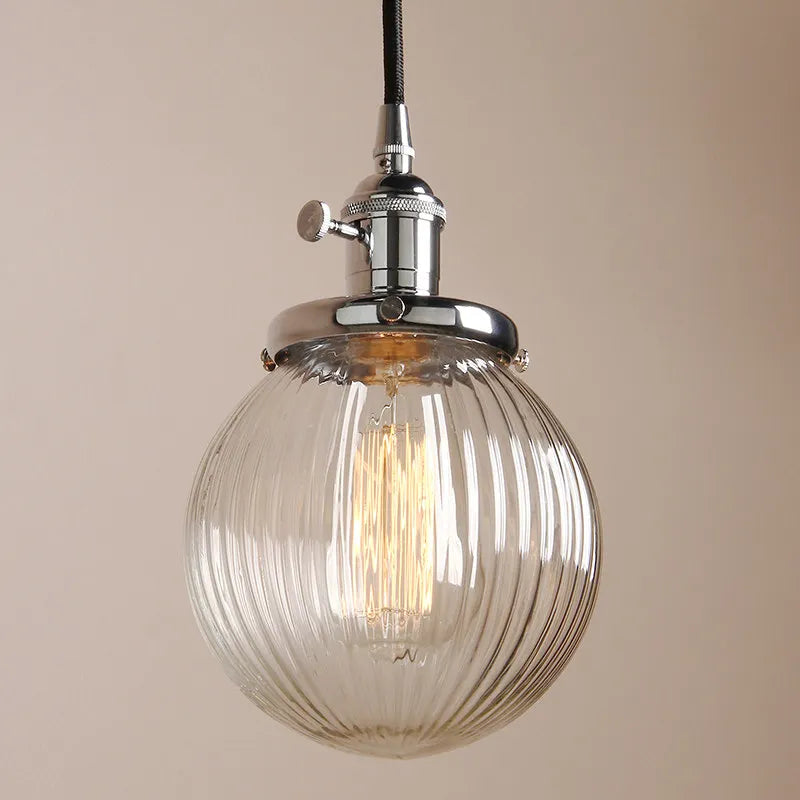 DecorBites™ Clear Glass Globe Pendant Lights E27 Hanglamp for Living Room Loft