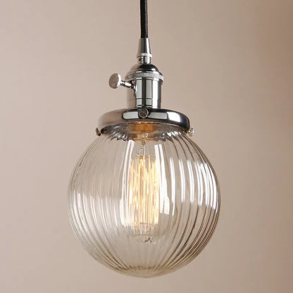 DecorBites™ Clear Glass Globe Pendant Lights E27 Hanglamp for Living Room Loft
