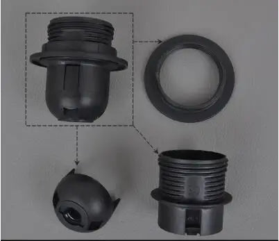 DecorBites™ E27 Lamp Bulb Holder Fitting, Black/White, 110v-220v Lighting Accessory