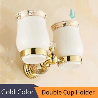 Juego de accesorios de baño DecorBites™ Crystal Brass Gold