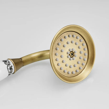 دش يدوي من DecorBites™ مصنوع من النحاس العتيق مع سيراميك فاخر - صنبور مطر دائري