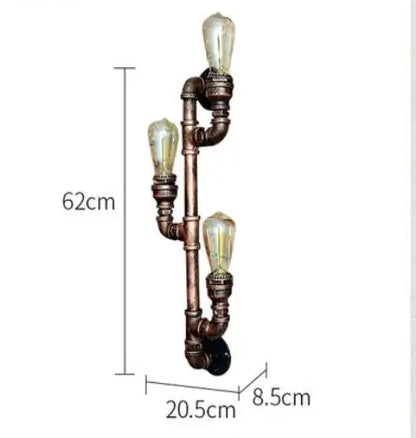 DecorBites™ Industrial Iron Pipe Wall Sconce: Loft Decor, Steampunk Lamp for Living Room