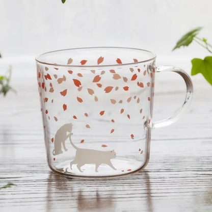 DecorBites™ Glass Coffee Mug 320ml Cute Squirrel Tea Cup Heat Resistant Beer Mug