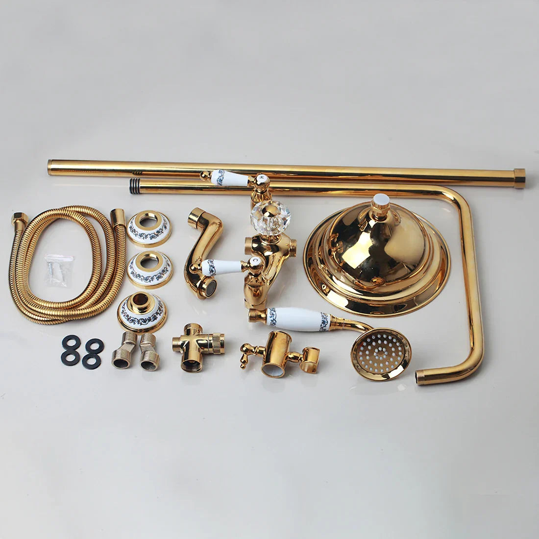 DecorBites™ Golden Polished Shower Head with High Pressure Aerator Nozzle