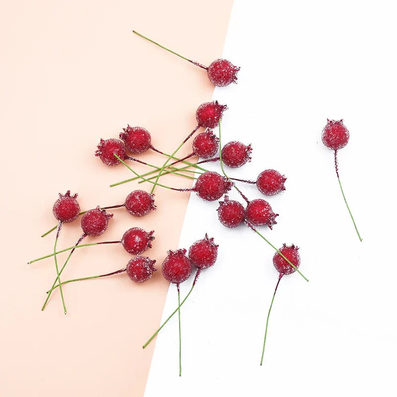 DecorBites™ Foam Cherry Artificial Fruits - Set of 10 Pieces for DIY, Decor, and Gifts