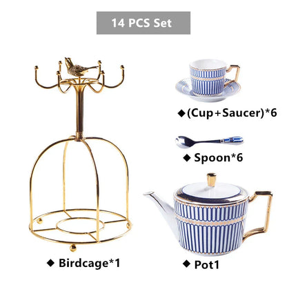 Juego de café y té DecorBites™ de porcelana dorada - Artículos de café de porcelana fina de lujo