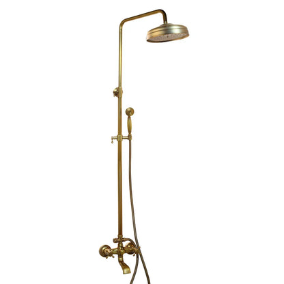 مجموعة صنبور دش مطري من DecorBites™ من النحاس العتيق مع دش يدوي ورف